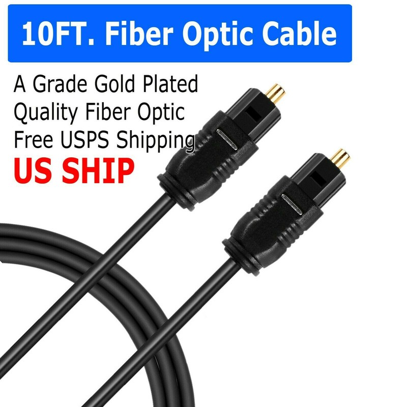 10FT Digital Fiber Optic Audio Cable Cord Optical SPDIF TosLink for TV DVD AMP