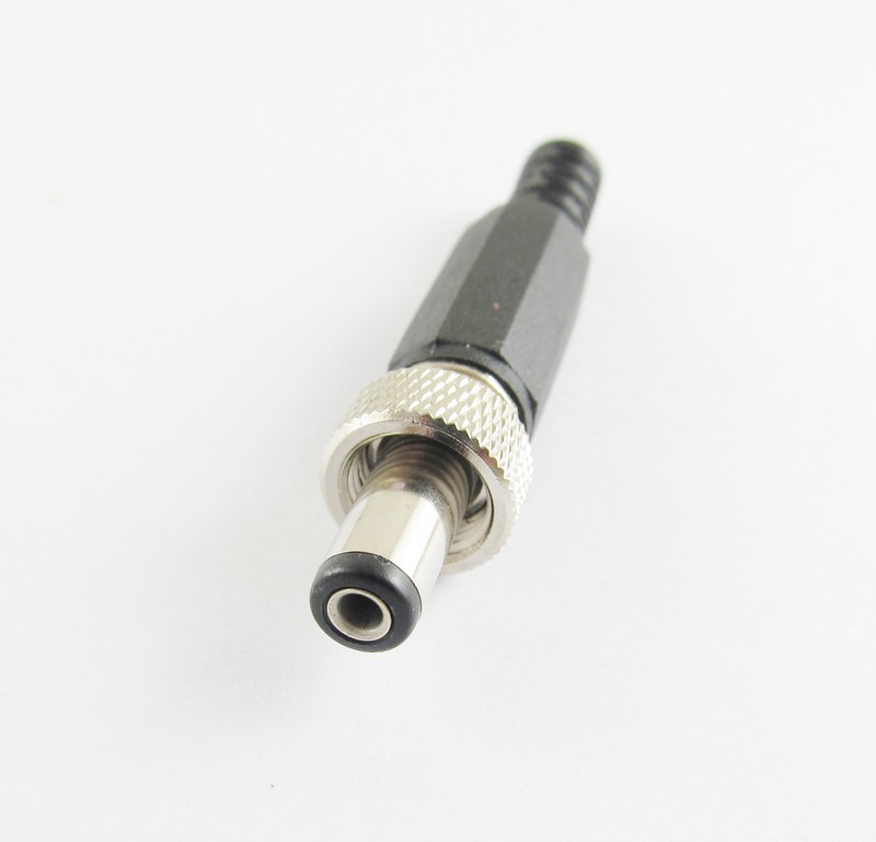 1pc Screw Locking 5.5mm x 2.1mm DC Power Connector Male Plug & Metal Panel Mount