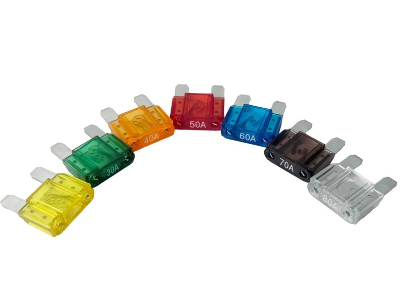 20, 30, 40, 50, 60, 70 & 80 Amp MAXI Fuse Car Boat One Of Each Size (7/PK)