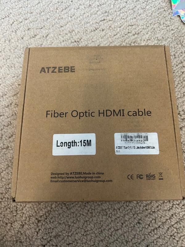 ATZEBE 15M (49ft) Fiber Optic HDMI Cable 49ft 4K UHD Active HDMI High Speed