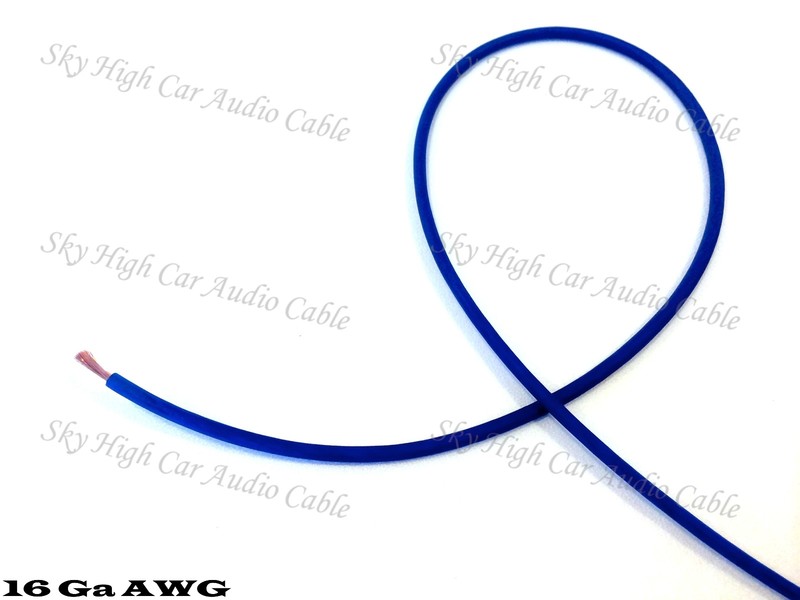 50 ft 16 Gauge AWG Primary / Remote Wire BLUE Sky High Car Audio Lead Ga Feet
