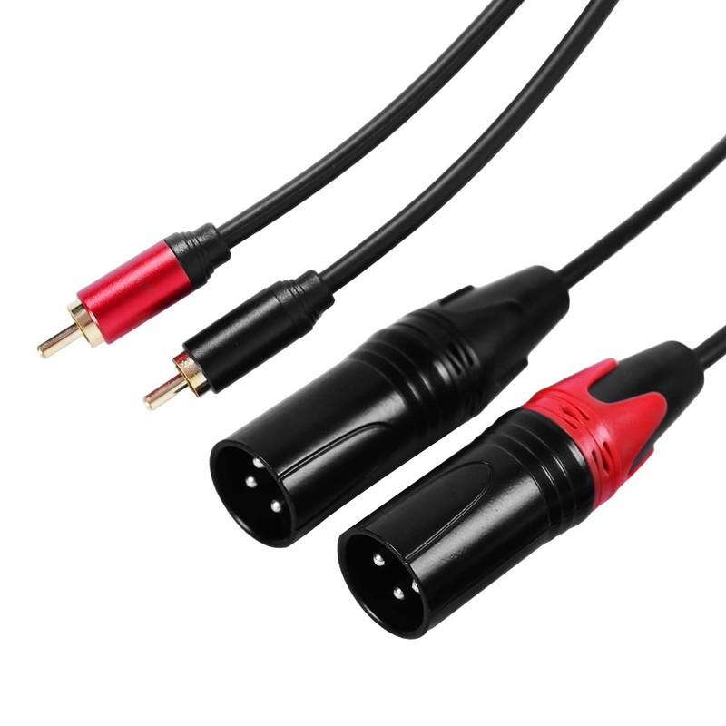 Dual XLR Male to RCA Cable 5Ft, Heavy Duty 2 XLR to 2 RCA HiFi Stereo Audio C…