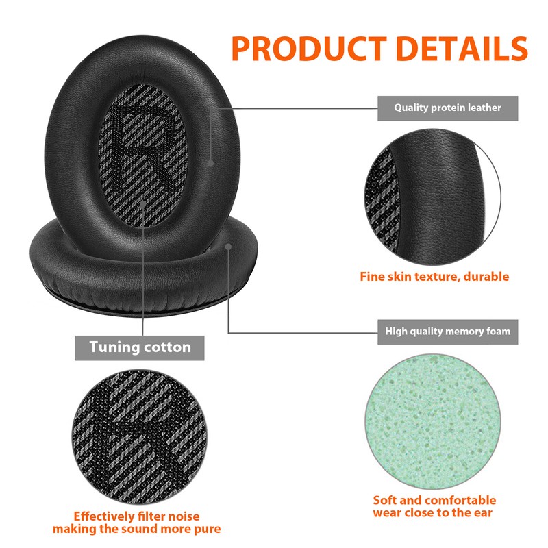 Ear Pads for Bose QuietComfort QC35/QC35 II Headphones Replacement Soft Cushion gallery