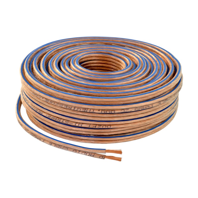 16 Gauge 2 Conductor 16/2 Clear 100ft Speaker Wire for Car/Home Audio