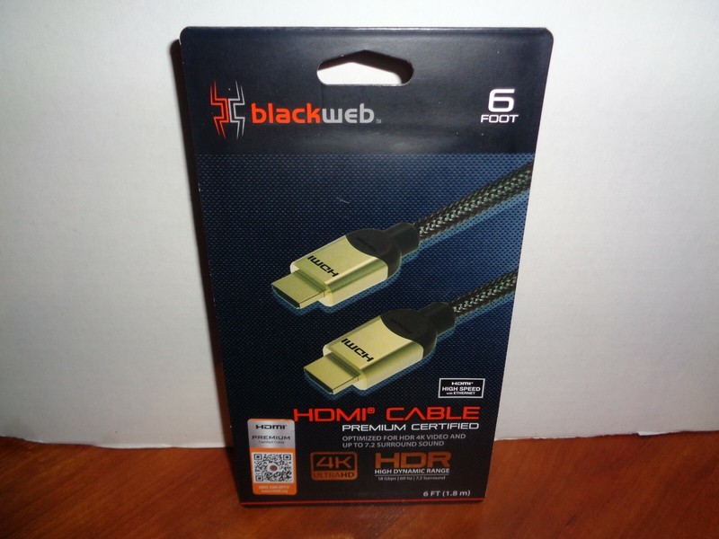 Blackweb 4K HDR Ultra HD Gold 60Hz 18 Gbps 6 feet Premium High Speed HDMI Cable