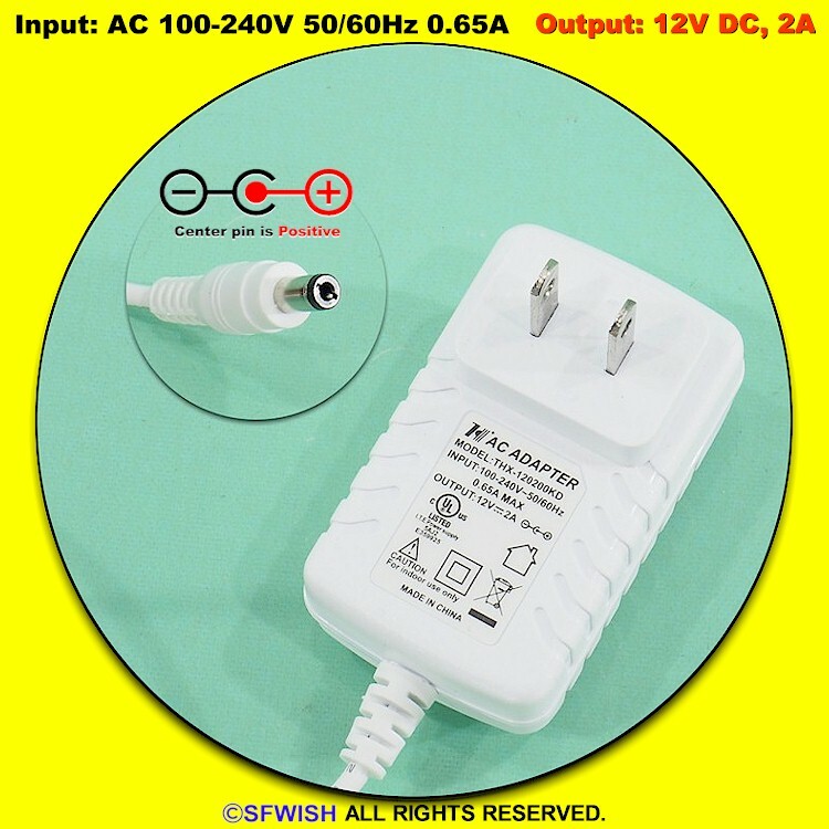 NEW 12VDC/2A AC Power Adapter/Charger *5.5×2.1mm Plug*