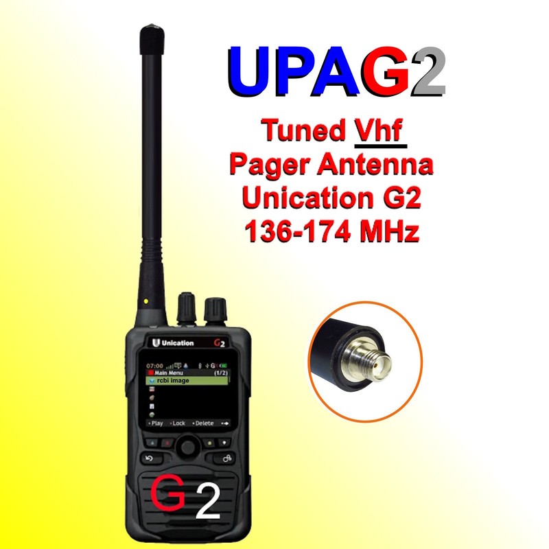 UPAG2 Tuned Vhf Upgrade Antenna for Unication G2 P25 Pager Scanner 136-174 MHz