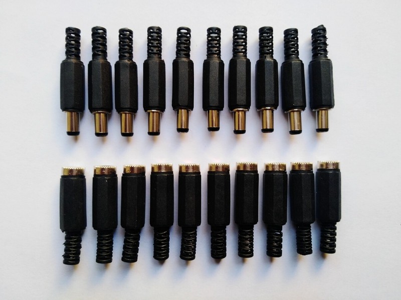 10sets DC Power 5.5×2.5mm Male Female Plug Jack Connector Cable Socket CCTV B209