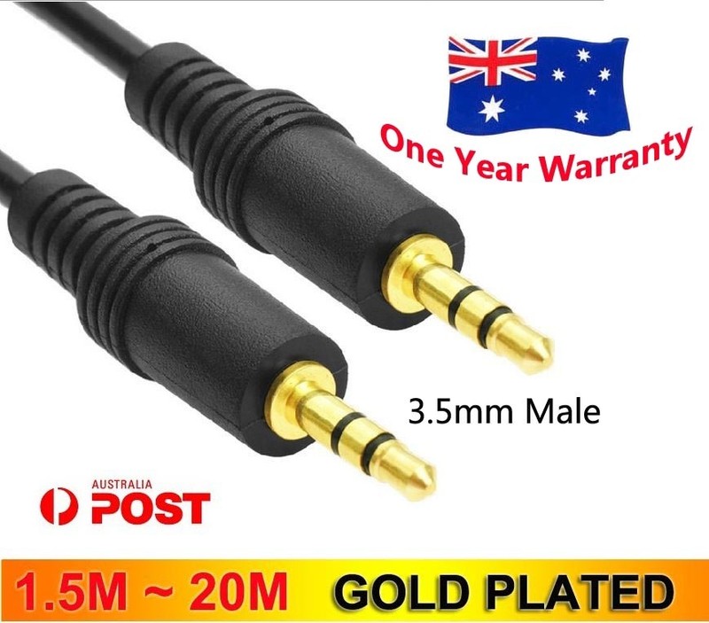3.5mm AUX Audio Stereo Cable Line-In Male to Male Cord Gold Plated 5M 3M 1.5M