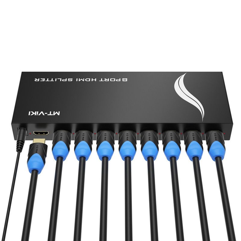 MT-VIKI 4K Powered HDMI Splitter 1 in 8 Out 1x8 for TV Satellite Monitor