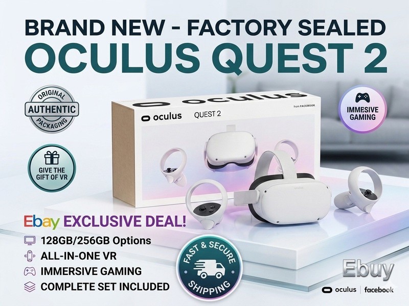 Oculus Quest 2 Standalone VR Headset 128GB White with Controllers