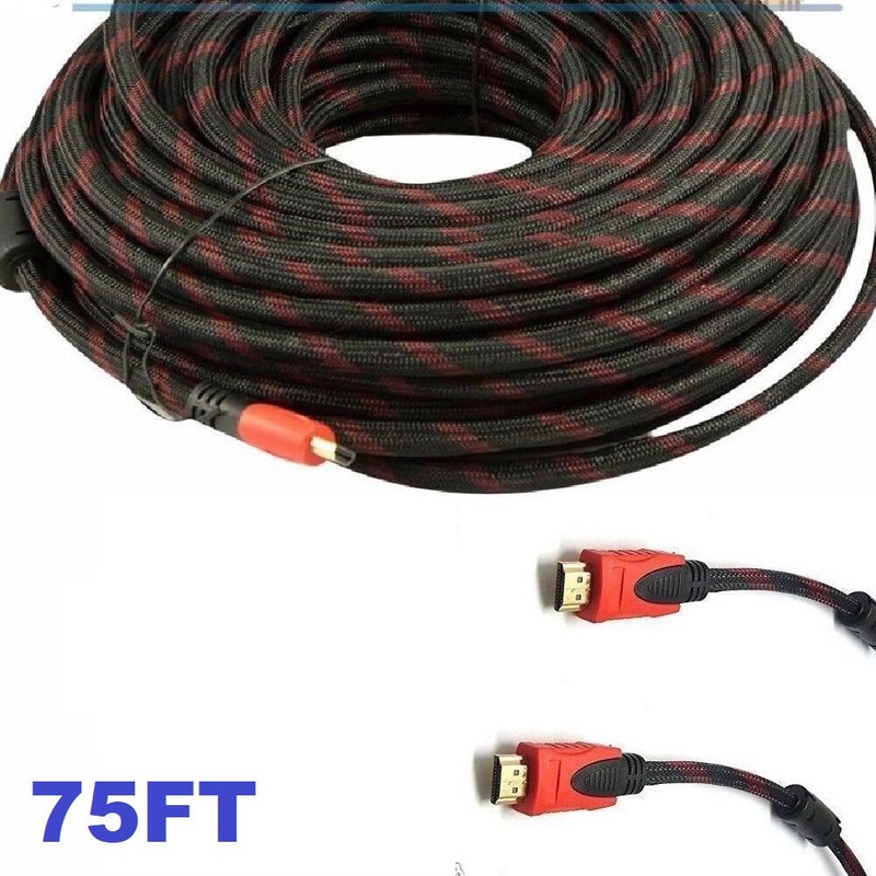 HDMI CABLE 75ft HIGH-SPEED For BLURAY DVD PS4 PS5 HDTV XBOX LCD TV LAPTOP PC US