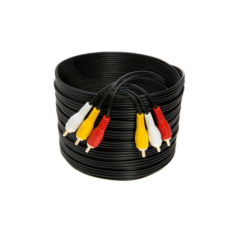RCA Cable 3 Male To 3 Male Composite Video Audio AV Cord Adapter 6 12 15 25 FT gallery