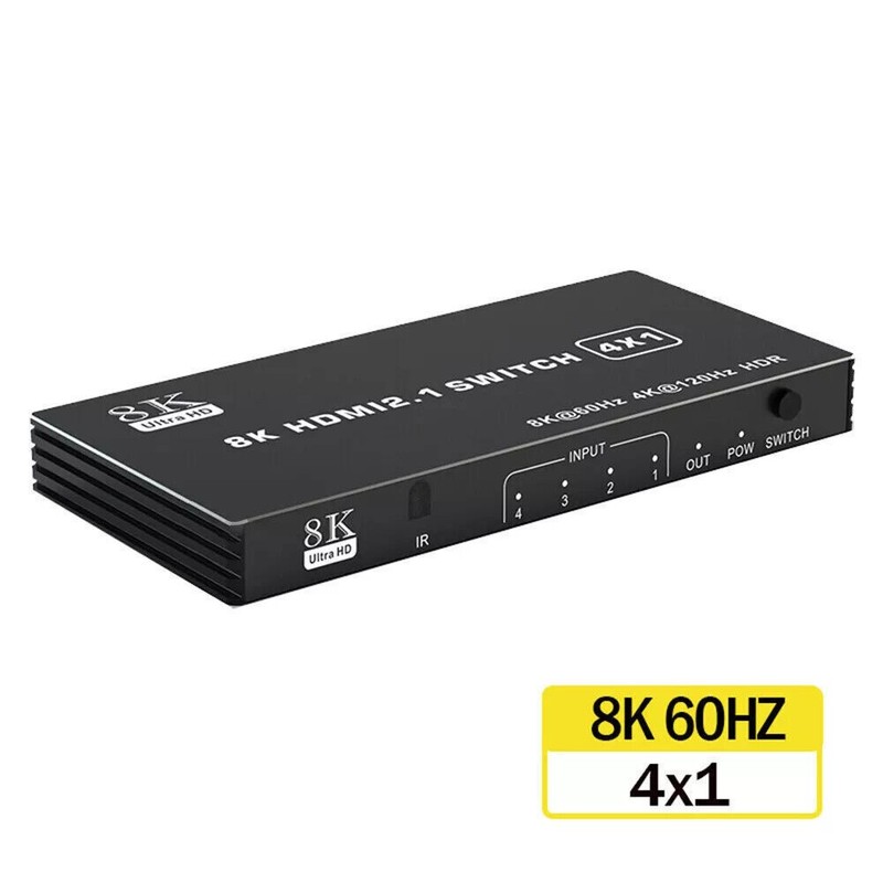 4 Port 8K HDMI 2.1 Switch 4 in 1 out 4K 120Hz HDR HDMI 2.1 Switcher 4X1 HDCP 2.3 gallery