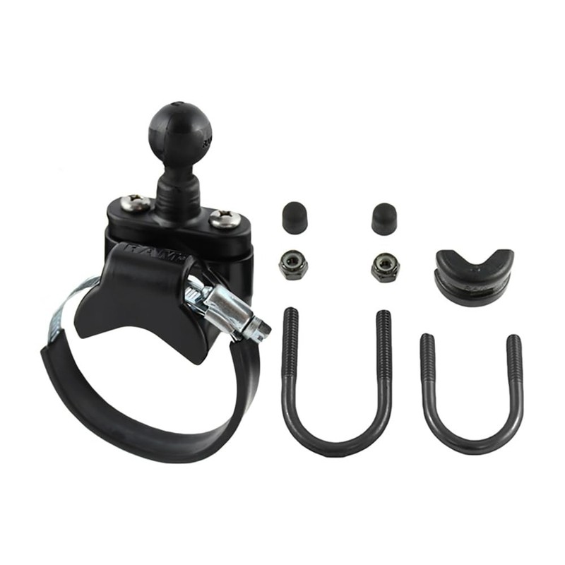 RAM Mounts Rail Mount Base with Strap Clamp & U-Bolt, B Size 1″ Ball, Fits 0….