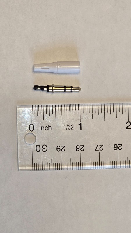 3.5mm TRS Male Audio Jack — Fast US Shipping — White or Black — No Minimum Order