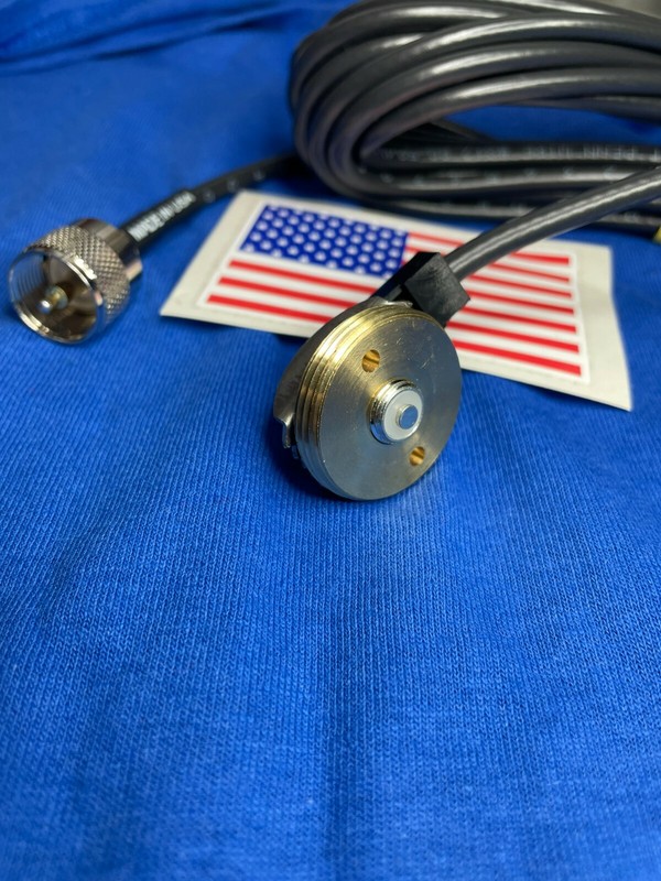 NMO MOUNT 3/8″ to 3/4″ HOLE RG-58 WITH UHF PL-259 CONNECTOR MADE IN USA