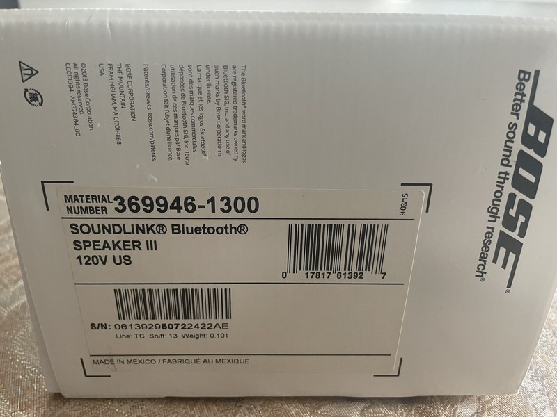 Open Box Bose Soundlink III Bluetooth Speaker-Silver-/ Bose Sound / Deep Bass gallery