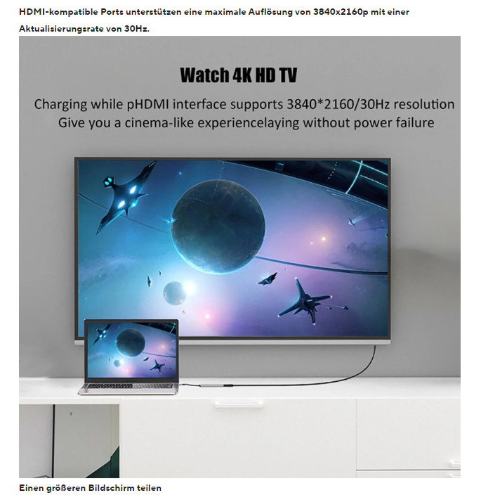 USB c hub,USB C Adapter für MacBook Pro, 6 in 1 USB C zu HDMI Hub, HDTV Notebook gallery