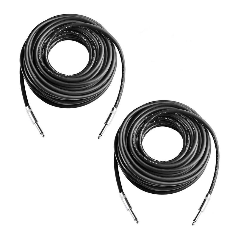25 Feet Professional Speaker Cables, Pair 25 ft 12 Gauge 1/4 Inch Male Audio …