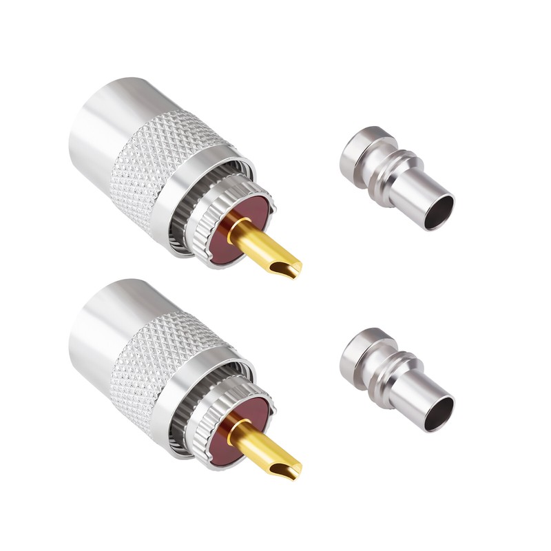 PL259 Coax Connector UHF Male Plug Solder Adapter with Reducer 50Ohm for RG58