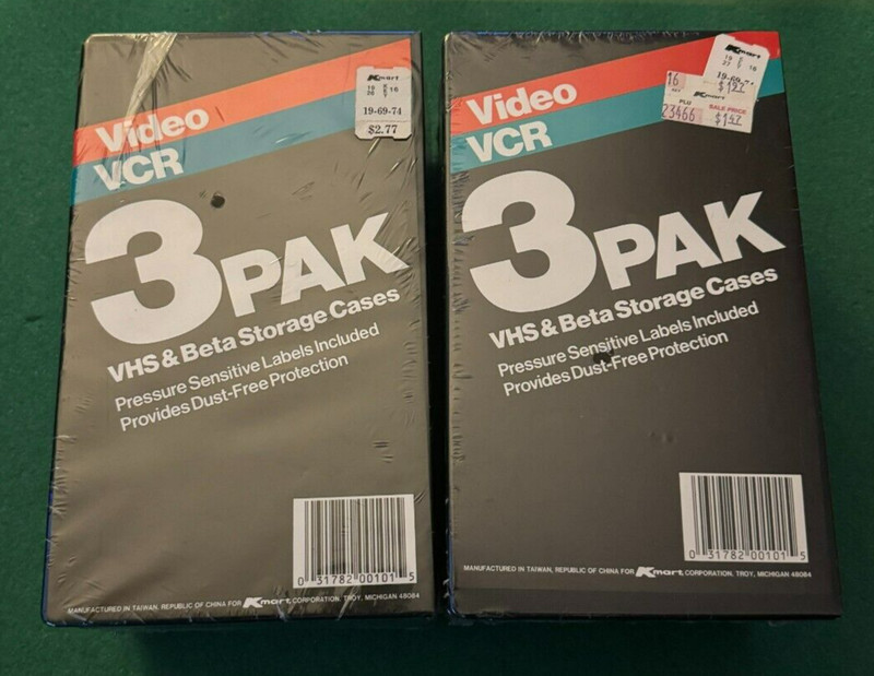 Pack of 6 Black Protective Plastic Case Covers VHS BETA Cassette Tapes sealed