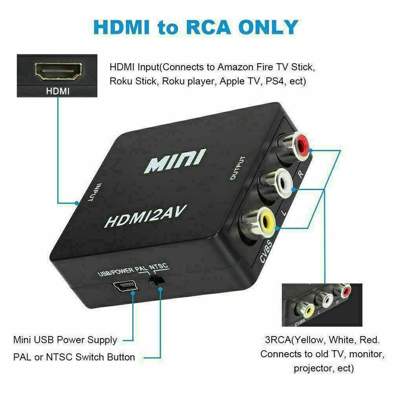 HDMI To RCA AV Adapter Converter Cable CVBS 3RCA 1080P Composite Video Audio gallery
