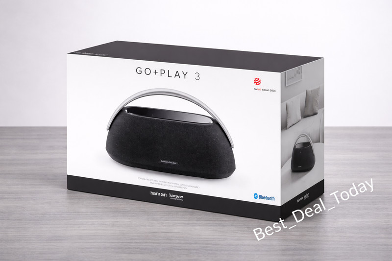 Harman Kardon Go + Play 3 Portable Bluetooth Speaker Superior Sound 8 Hour Blak
