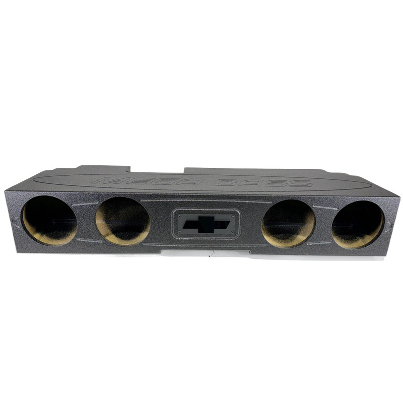 Silverado Sierra 14-18 Crew Cab Subwoofer Box Enclosure 4x8 Ported Front Fire gallery