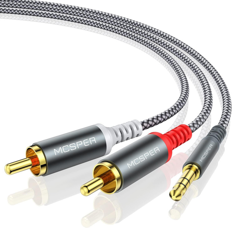 RCA to 3.5Mm AUX Cable, (6.6 Feet) 3.5 Mm 1/8 to RCA 2-Male Headphone Jack Adapt