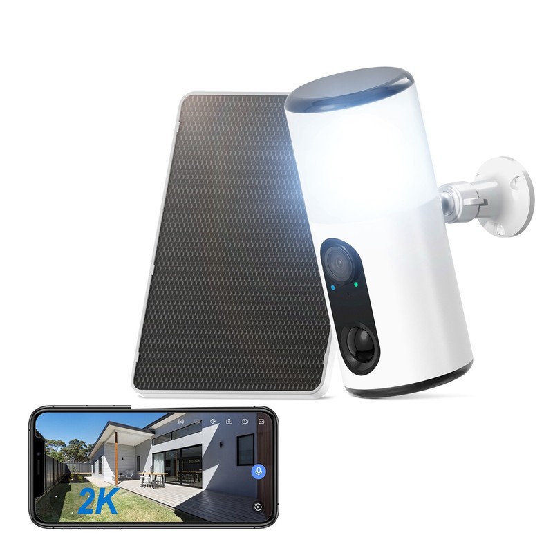 ANRAN 3MP Solar Floodlight Security Camera Outdoor Battery Power 2K Video Record