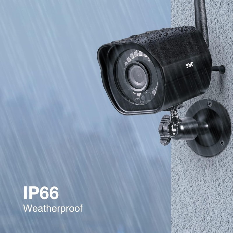 SHO Outdoor Plug-in Security WiFi Camera, 1080P HD Video IP66 Weatherproof (Refb gallery
