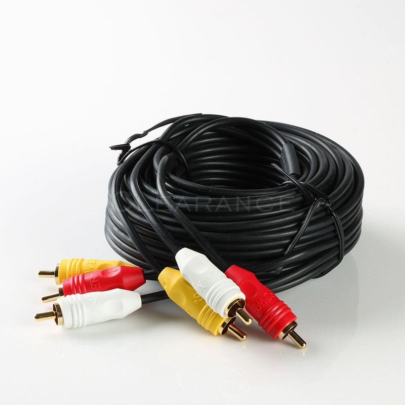 18ft gold plated 3 RCA composite av audio video cable ( L + R + V ) male to male