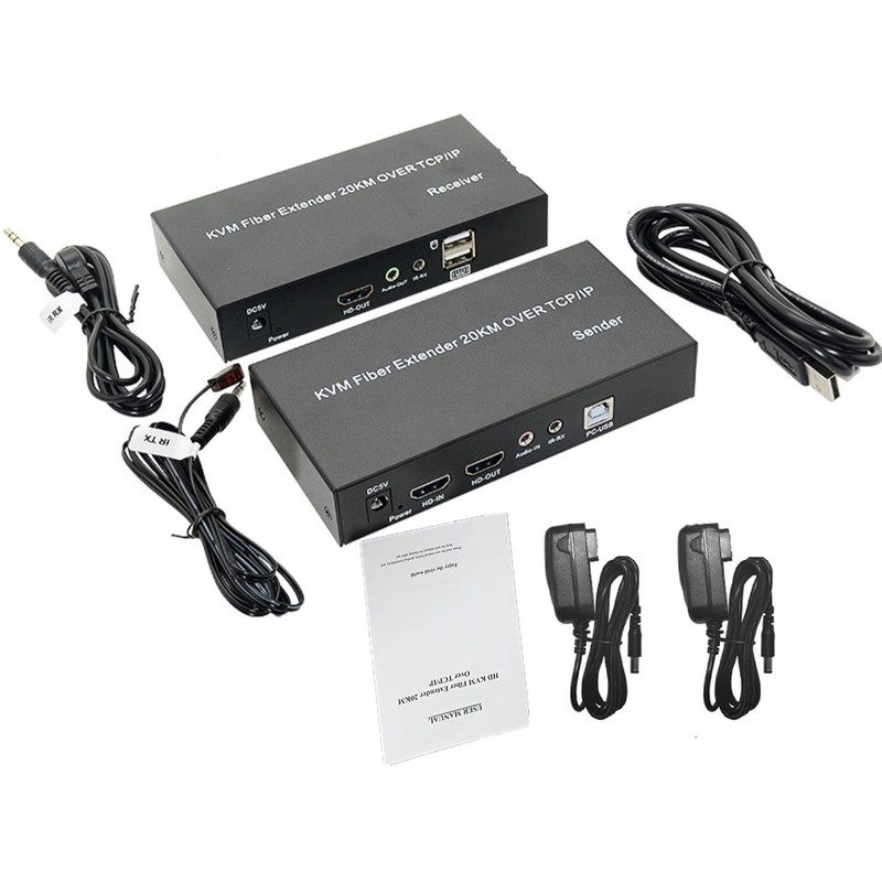 1920X1080P @60Hz HDMI KVM Fiber Extender over SC Fiber Optical Cable to 20Km A gallery