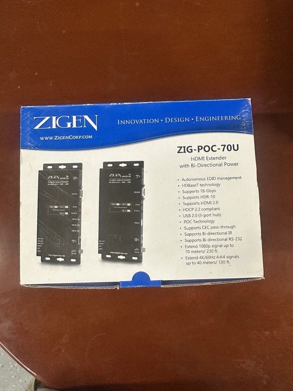 Zigen ZIG-POC-70U HDMI extender with Bi-Directional Power
