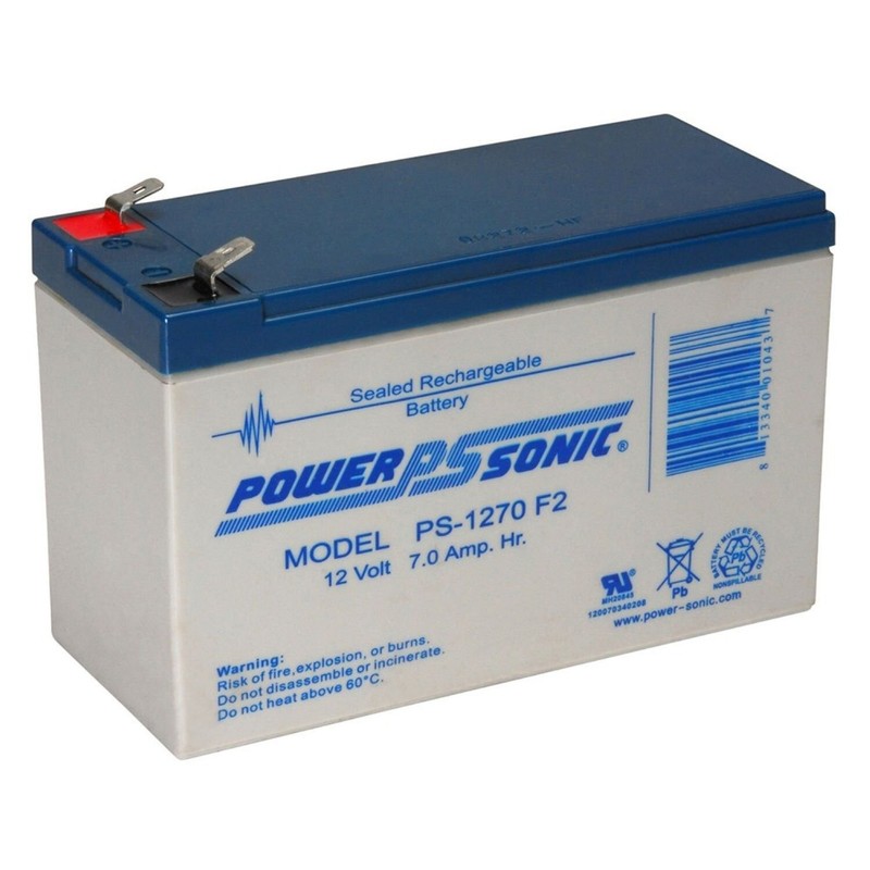 Power-Sonic 12V 7Ah AGM F2 Battery Replaces ExpertPower EXP1270, EXP1272