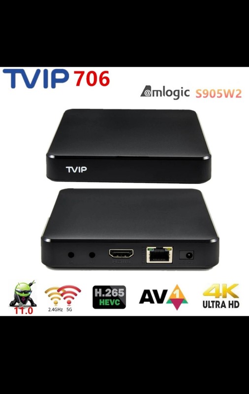 TVIP 706 4K Amlogic S905W2 quad core 1,8 GHz RAM 2 Gb, Flash 8 GB Dual Operating