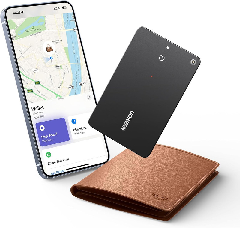 UGREEN Finetrack Slim Wallet Tracker Card (Ios Only), Bluetooth Tracker Card Fin
