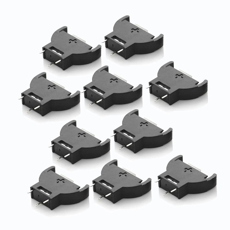 CR2032 Coin Cell Button Battery Holder Socket 3-Pin Solder PCB Mount Case Black