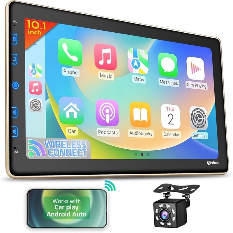 Corehan Double Din Car Stereo 10″ Touchscreen Car Stereo + Bluetooth &Back Camer
