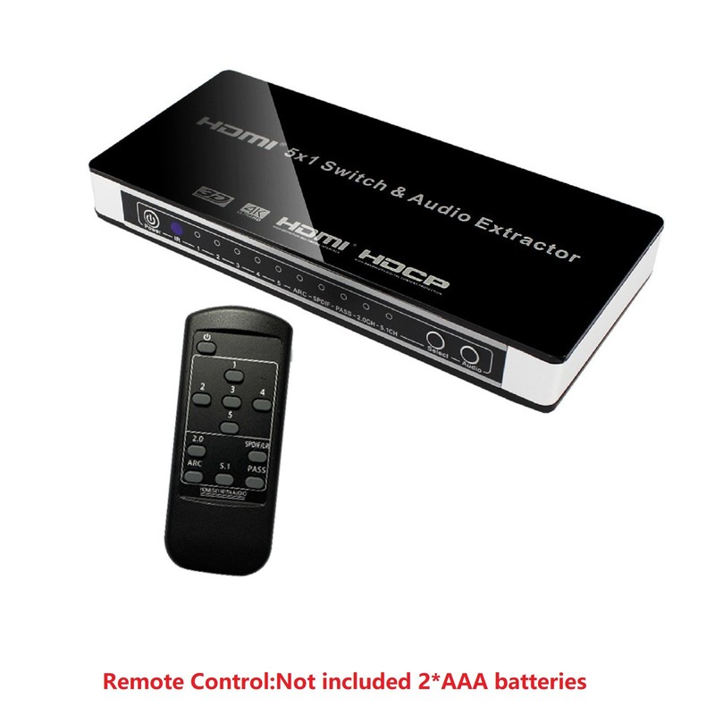 4K 1080P 5×1 Port HDMI Switch Splitter w/ Remote Control Power For PS4 PS5 Xbox