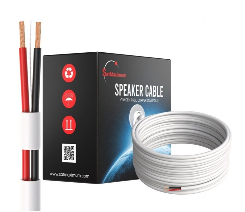 500FT Indoor Speaker Cable 18AWG 18/2 CL3 OFC Audio/LED/Smart Home Bulk Wire