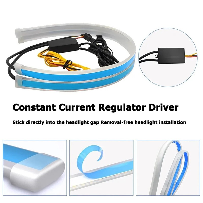 RSTOB 12V RGB LED DRL Strip APP Control Sequential Flowing Turn Signal 30/45cm gallery