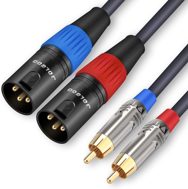 RCA to XLR Hifi Audio Cable – 2 RCA to 2 XLR, 3.3 Feet, 4N OFC Wire for Amplifie