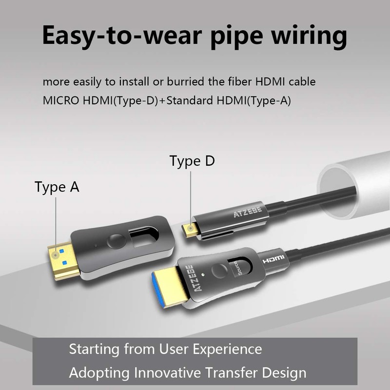 50ft Fiber Optic HDMI Supports 4K@60Hz, 4:4:4, 18Gbps, HDR, Dolby Vision, HDC... gallery