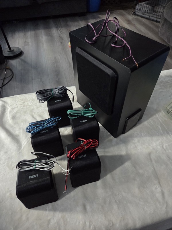 RCA RS2030B 5.1 home theater speaker system 100W wired Dolby TESTED Operational