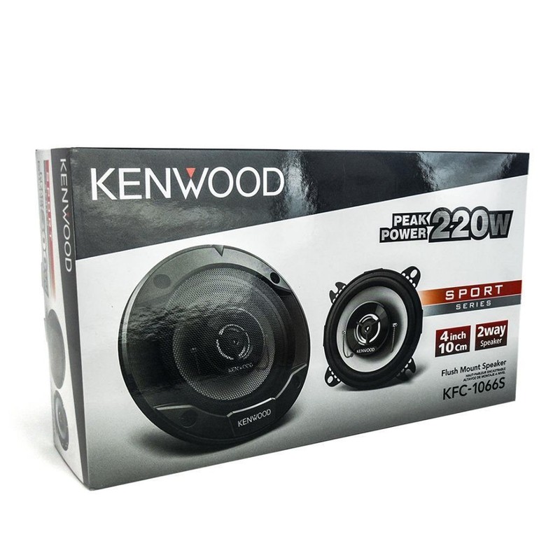 Kenwood KFC-1066S 220 W Max 4″ 2-Way 4 Ohms Stereo Car Audio Coaxial Speakers