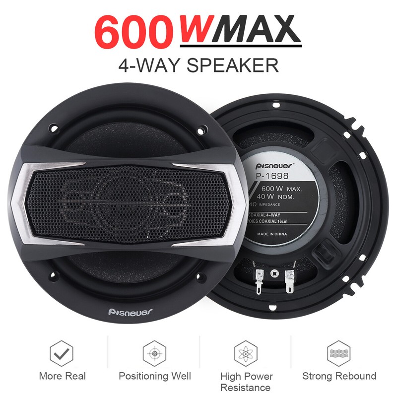6 Inch 600W MAX 4 Way Car Coaxial Door Mounting Hifi Speakers for Music Stereo