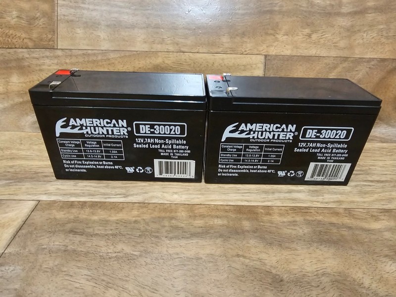 ????2V 7Ah SLA Rechargeable Batteries LOT OF 2 – American Hunter DE-30020 Tested????
