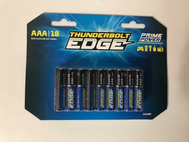 Pack of 18 AAA THUNDERBOLT EDGE BATTERIES